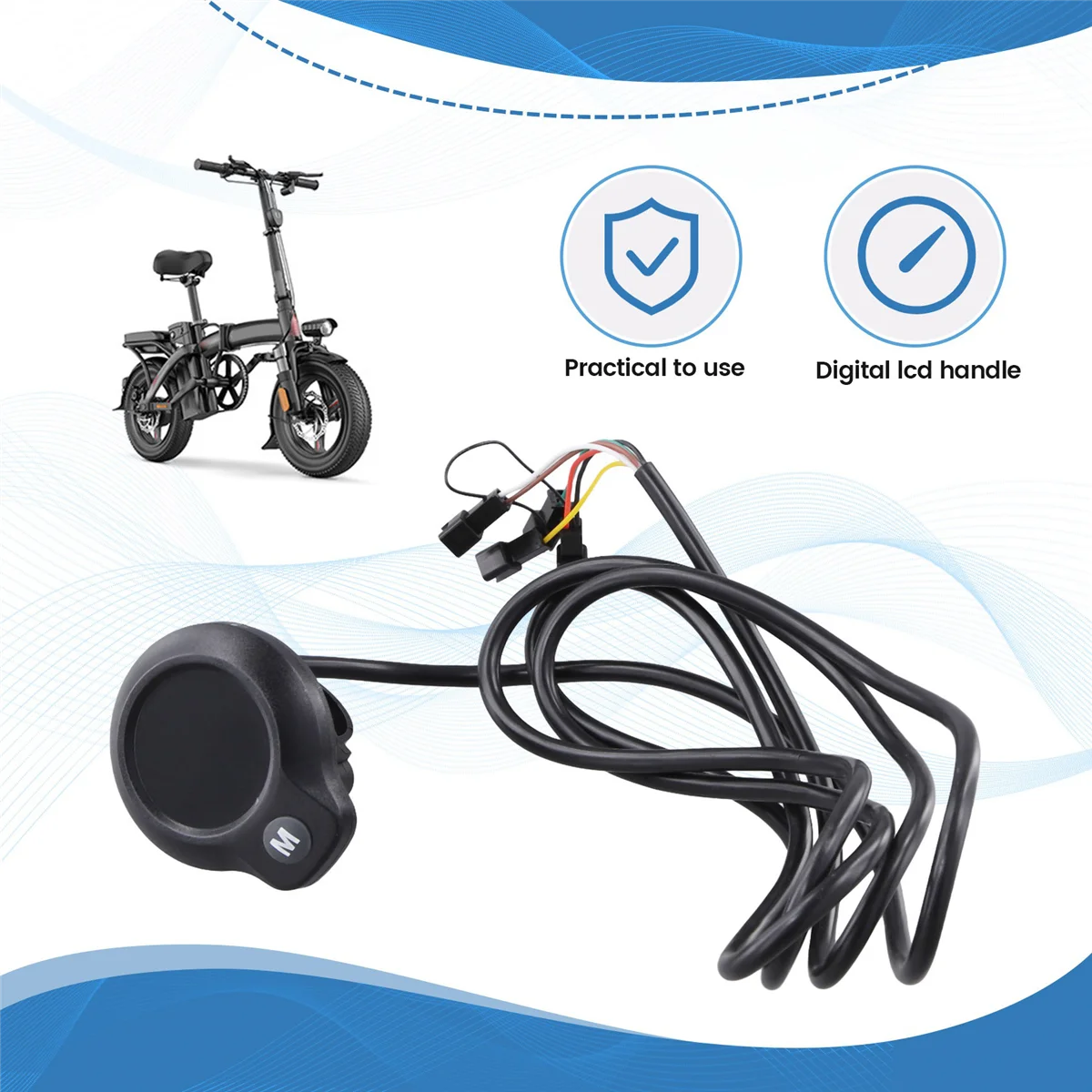 BAAU 24V 36V 48V 60V 72V Electric Scooter Ebike LED Display Speed Meter Dashboard Instrument Bicycle Accessories 6pin