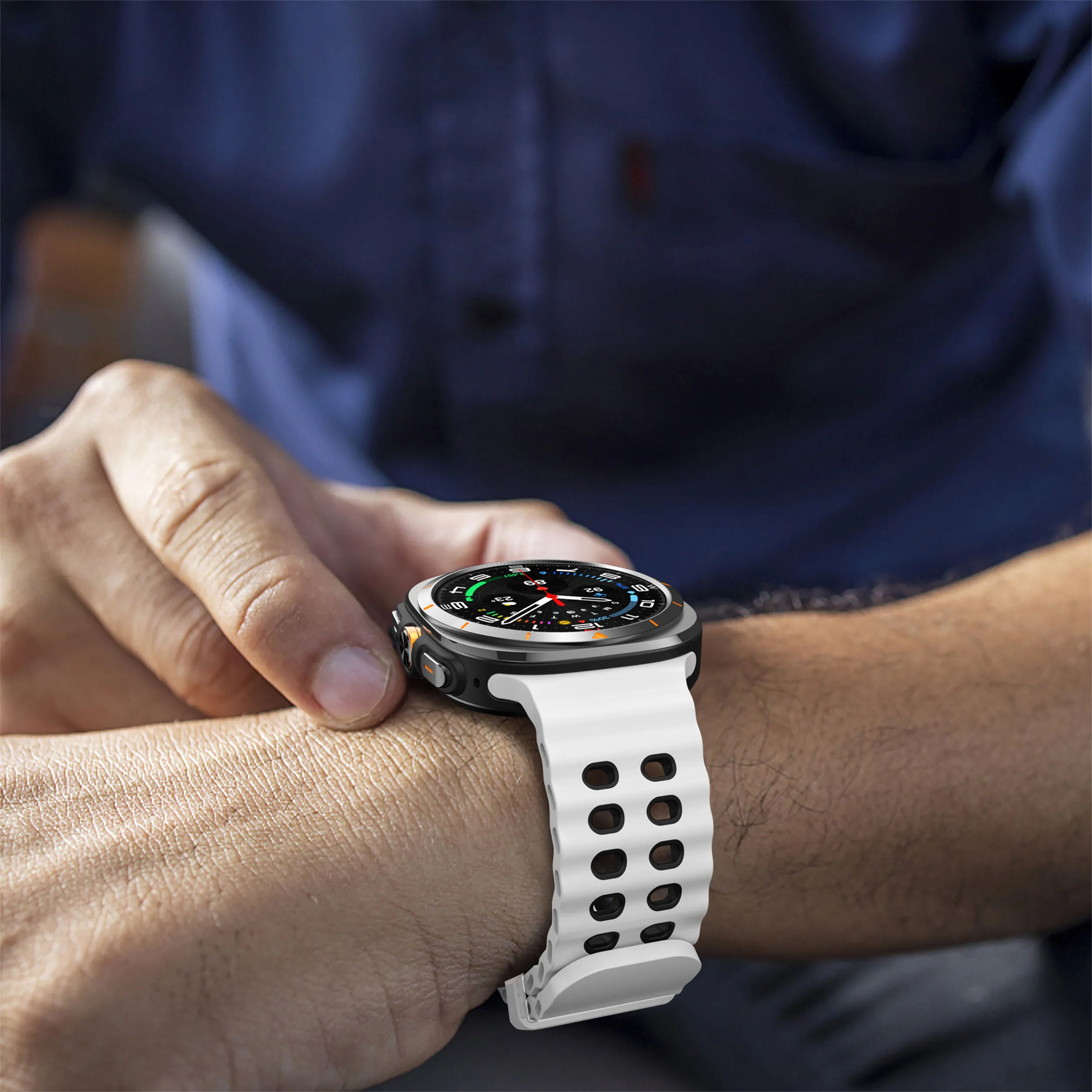 Premium Marine Silicone Sport Bracelet for Smart Watches - Original Strap Accessory