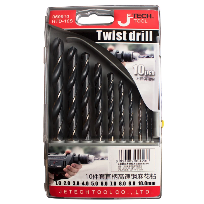 

Power Tool Drill Bits HSS-Co M35 Cobalt Straight Shank Twist Drill Bit 10pcs Difference Size High Speed Steel Hand Drill Tips