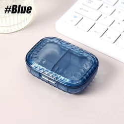 Compact Waterproof Travel Pill Organizer and Supplement Holder (Blue)