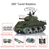 1/16 HENG LONG 7.0 Customized M4A3 Sherman RC Tank 3898 Barrel Recoil 360° Metal Airsoft Toys TH17682-SMT5 2