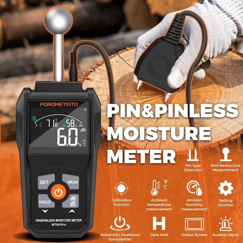 2IN1 Digital Wood Moisture Meter 0~99.9% Timber Damp Detector with LCD Display wood moisture meter