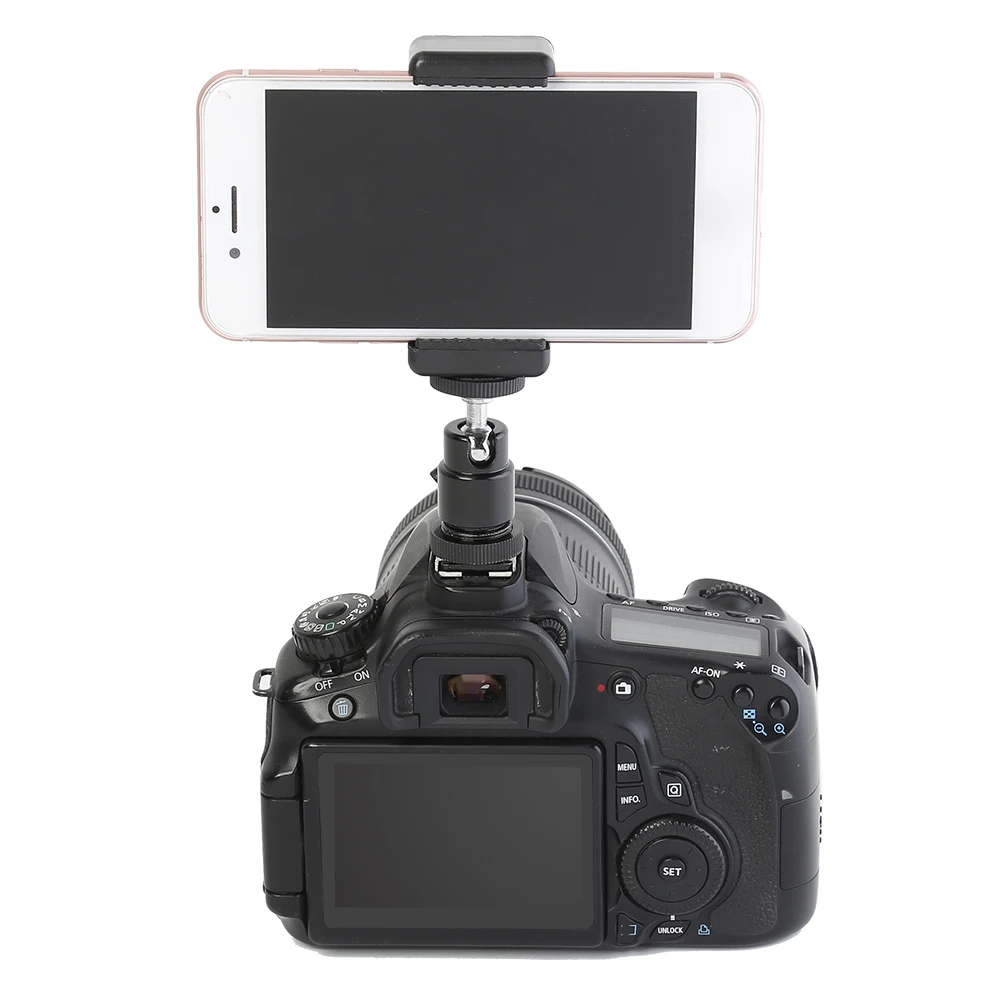 Portable 360 Ball Head Hot Shoe Mount for Camera Tripod
