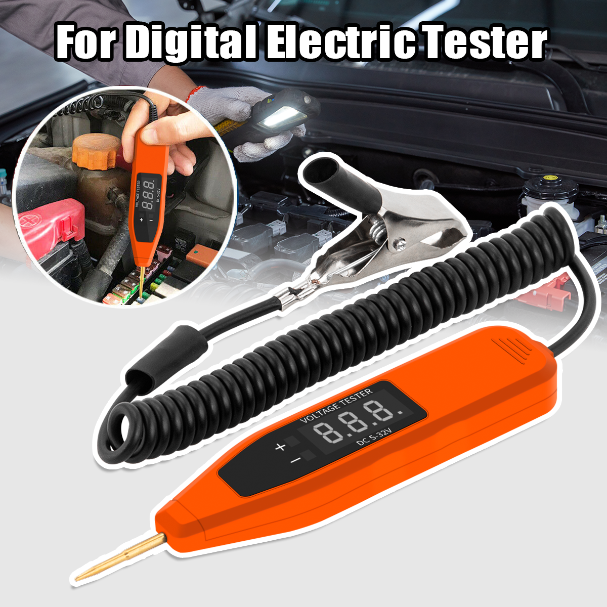  5-32V Car Electrical Circuit Test Pen Digital Electric Voltage Power Test Pen Probe Car Voltage Tester Test Pen For Car Boat