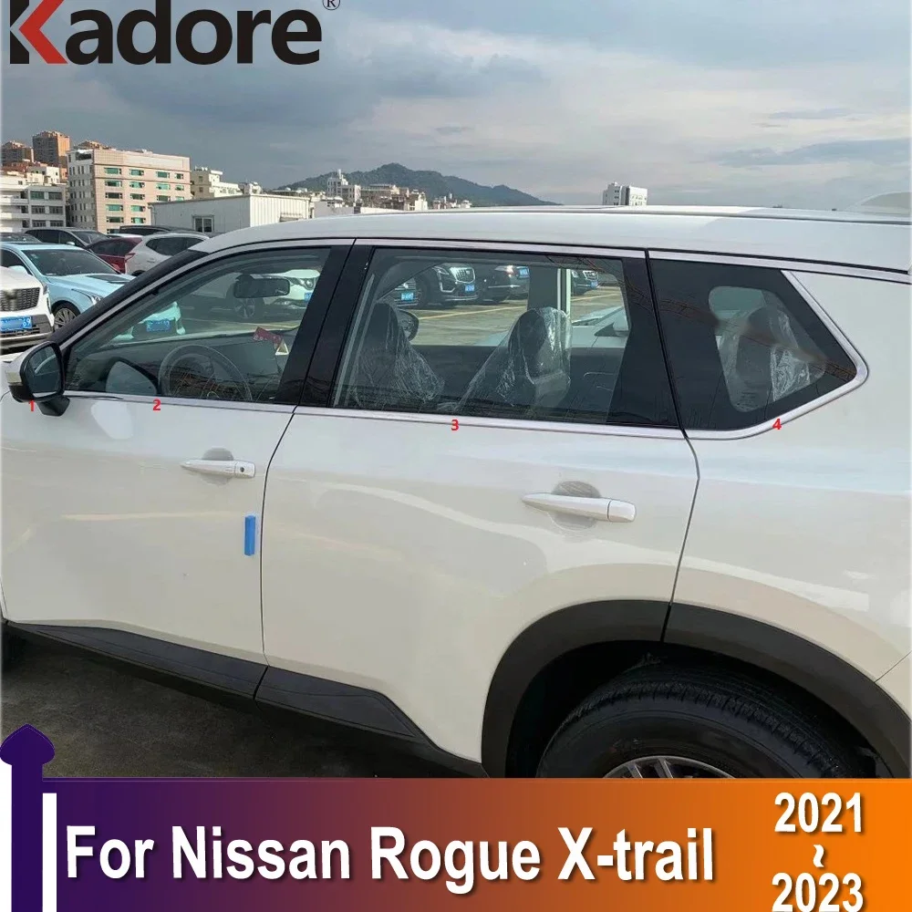 

Для Nissan Rogue X-trail 2021 2022 2023 оконная Нижняя литье полоса отделка рама Автомобильная наклейка внешние аксессуары нержавеющая сталь