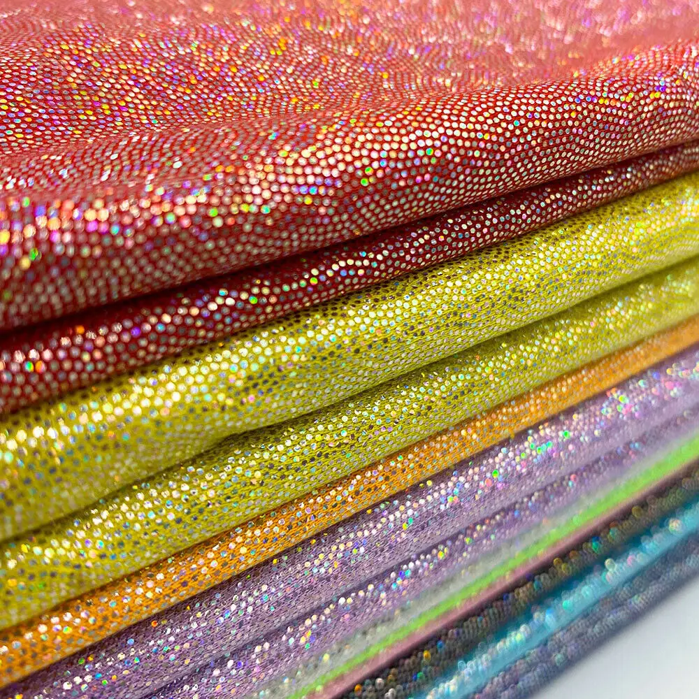 Glitter Laser Iridescent Holographic Polyester Fabric
