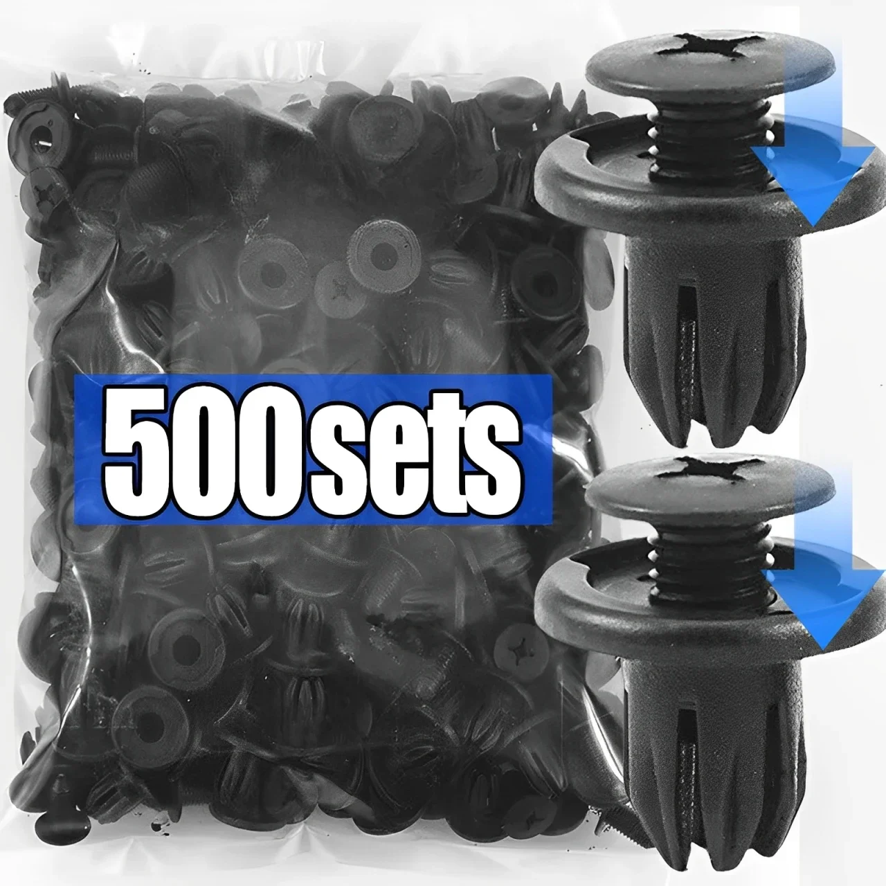 Plastic Car Fender Bumper Rivets Clips 8mm Hole Black