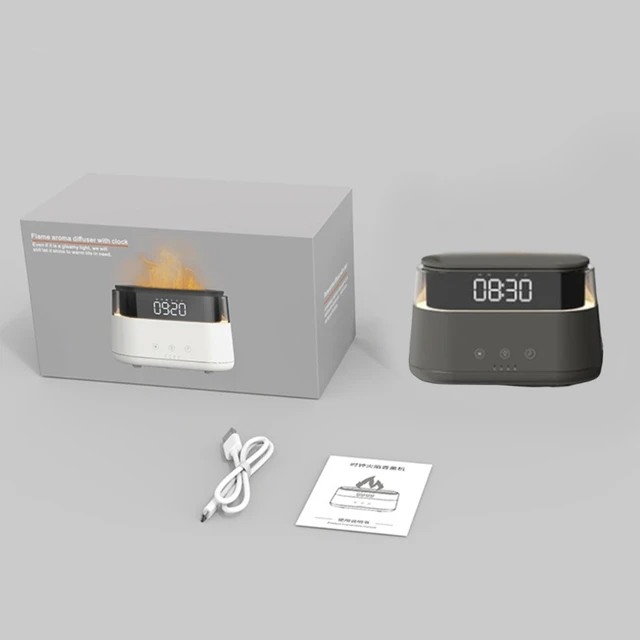 Simulated Flame Aroma Diffuser  Ambient Light Diffuser Humidifier Home Desktop Alarm Clock   Flame Humidifier And Aroma Diffuser 6