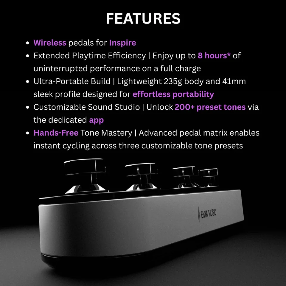 ENYA INSPIRE Foot Pedal Controller for Electric Guitar – Compact