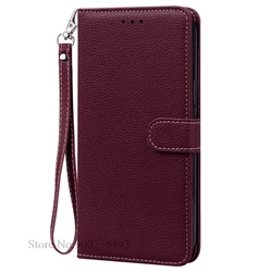Premium Wallet Leather Case with Silicone Cover - Elegant and Durable Phone Protection for Oneplus 7T (Wine Red-Strap)