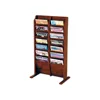 Mahogany Freestanding Magazine Rack 14 Pockets USA  Wood Display 12x22x37 4