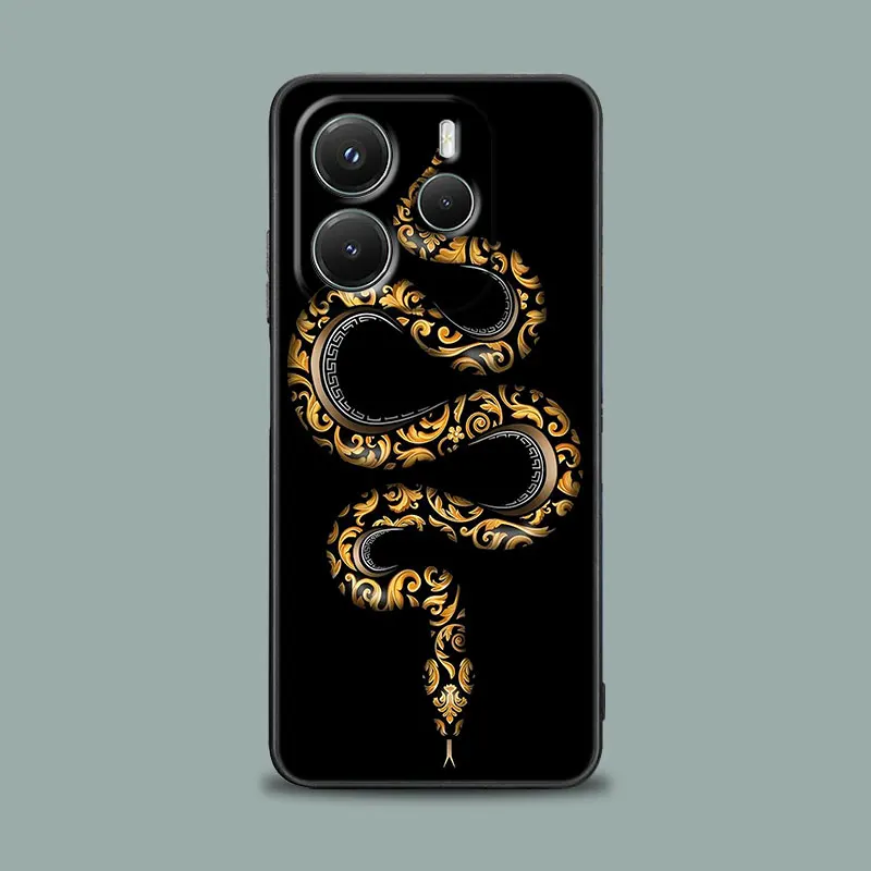 Elegant Silicone Soft Phone Case with Snakes and Women Design