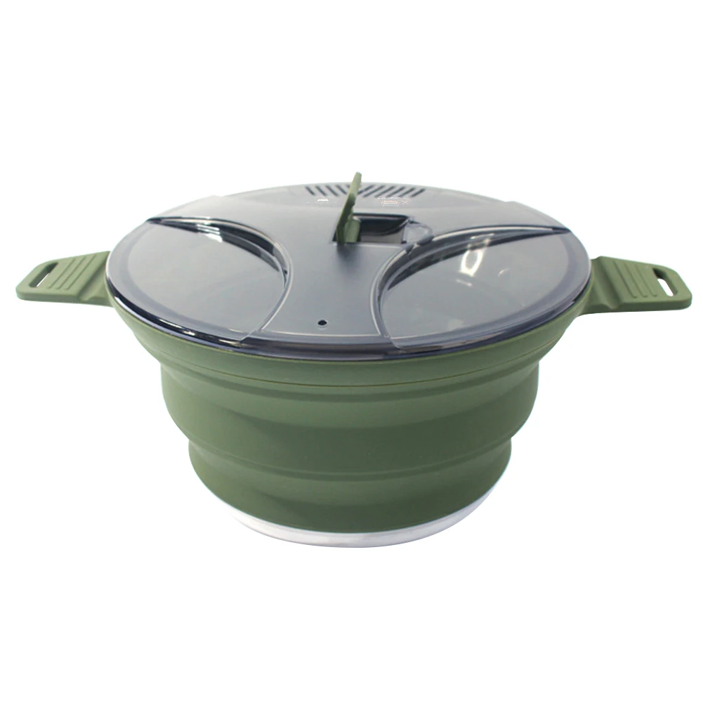 Foldable Portable Camping Kettle Saving Space Camping Cook Pot Heat Resistant for Hiking Backpacking for Picnic Travel Tableware kitchen utensils camping cookware camping cookware set