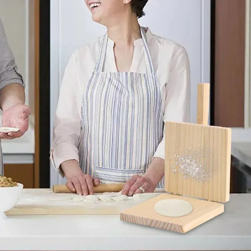 Dumpling Maker Tortilla Press Wooden Dough Press Quick Easy Mold Kitchen Tool