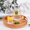 Rattan Tray Hand Woven Food Basket Fruit Tray Multi-Function Afternoon Tea Snack Plate Decorative Basket Storage Tray 3
