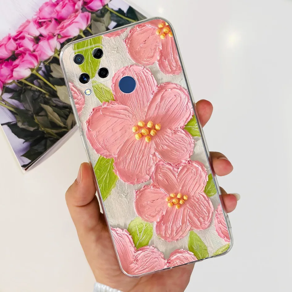Fashion Marble Butterfly Flower Soft TPU Phone Case Silicone Cover