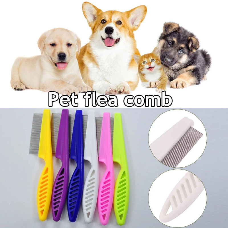 

Pet Flea Tick Remover Dog Cat Multicolor Stainless Steel Comfort Hair Grooming Comb Protect Flea Lice Removal Hair Cleaner Comb