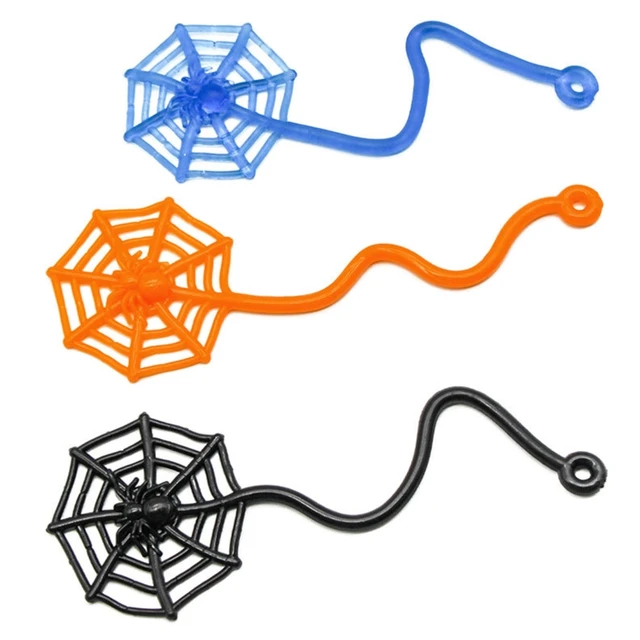 Fidget Sticky Spider Web Elastic Stretchy Rope Easy to Stick on Wall Novelty Gag Toddler Gift Stress Relief Decompressin 4