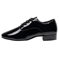 Men's Soft Latin Dance Shoes Modern Dance plus-size 2.5cm heel For Boy Ballroom Tango Children Man Black dance shoes Soft Sole 2