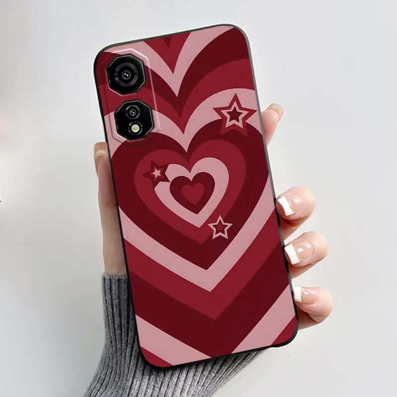 Cute Love Heart Rabbit Black Silicone Soft Protective Phone Case