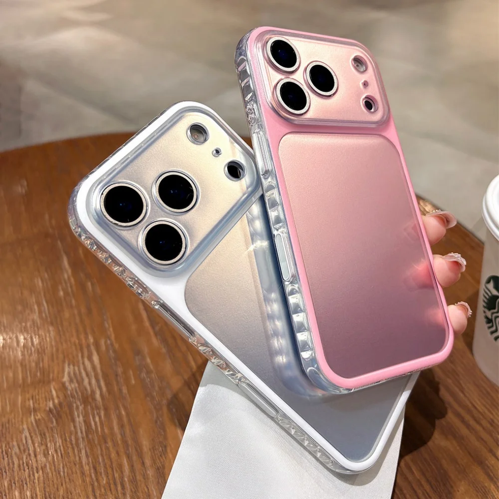 Luxury Aurora Laser Gradient Matte Case with Camera Control Button Cover