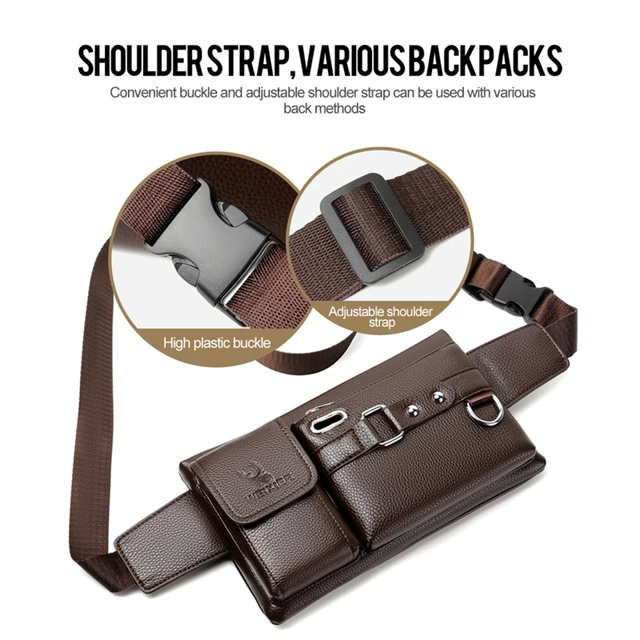WEIXIER Brand Unisex Single-Shoulder Multi-Function Sports Running Large-Capacity Waist Men's Chest Bag Casual Messenger Wallet 3