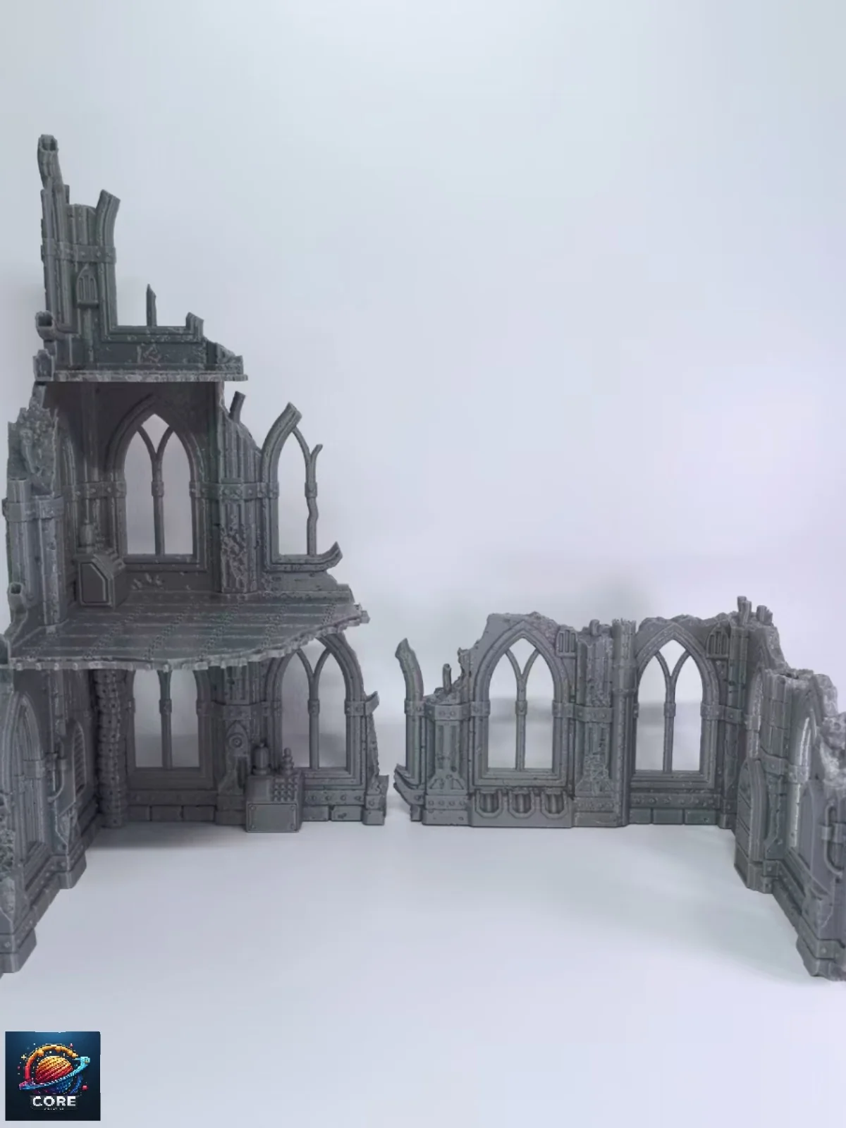 Gothic Sci-Fi Wargame 3D Printed Ruined Building Model Hammer 40K Magic Realms Vintage Fsy Architectural Structure