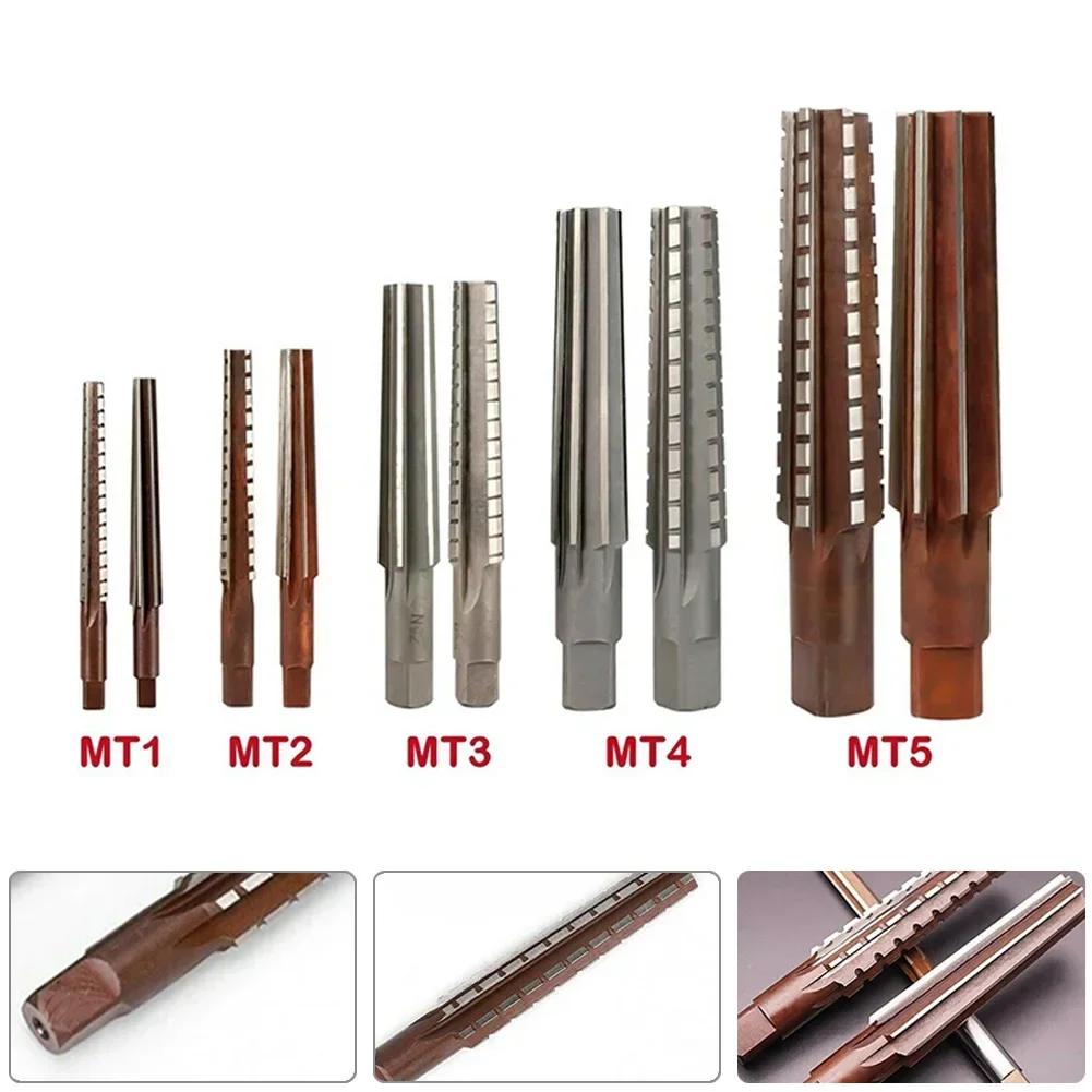 Hand Reamer MT1/MT2/MT3/MT4/MT5 9SiCr Fine/rough Edge Morse Taper Sleeve Reamer For Milling Finishing Tool 2pcs