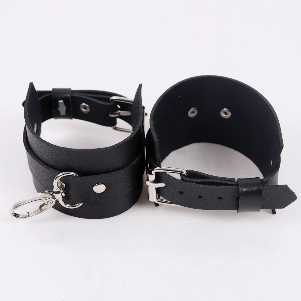 Sexy Adjustable Leather Handcuffs For Sex Toys For Woman Couples Hang Buckle Link Bdsm Bondage Restraints Exotic Accessories