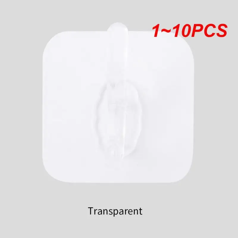 

1~10PCS Transparent Plastic Hooks 3/5/6 Row Wall-mounted Towels Hats Keys Storage Rack Traceless Self-adhesive Bathroom Storage