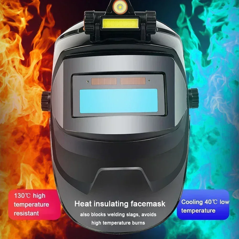 True Color Protective Facemask Auto Darkening Welding Helmet Wide Viewing Screen UV/IR Protection Adjustable Headgear