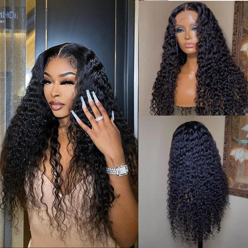 

13x4 Water Wave Lace Front Wig HD Transparent Curly Lace Front Human Hair Wigs For Women 5x5 Lace Closure Loose Deep Wave Wigs