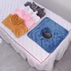 Square 35*35cm Velvet Thickened Beauty SPA Massage Table Planking Face Towel with Face Berath Hole SPA Massage Bedspread Towel 2
