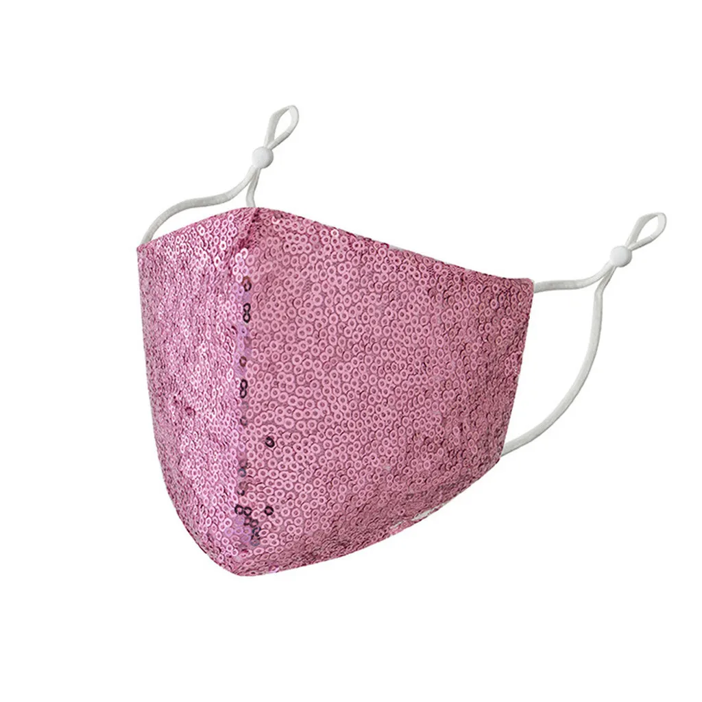 6pcs Adult Women Paillette  Washable Safet  Haze Face  Mask Mascarillas Desechables Disposable  Mouths Covers Dust Mask 6