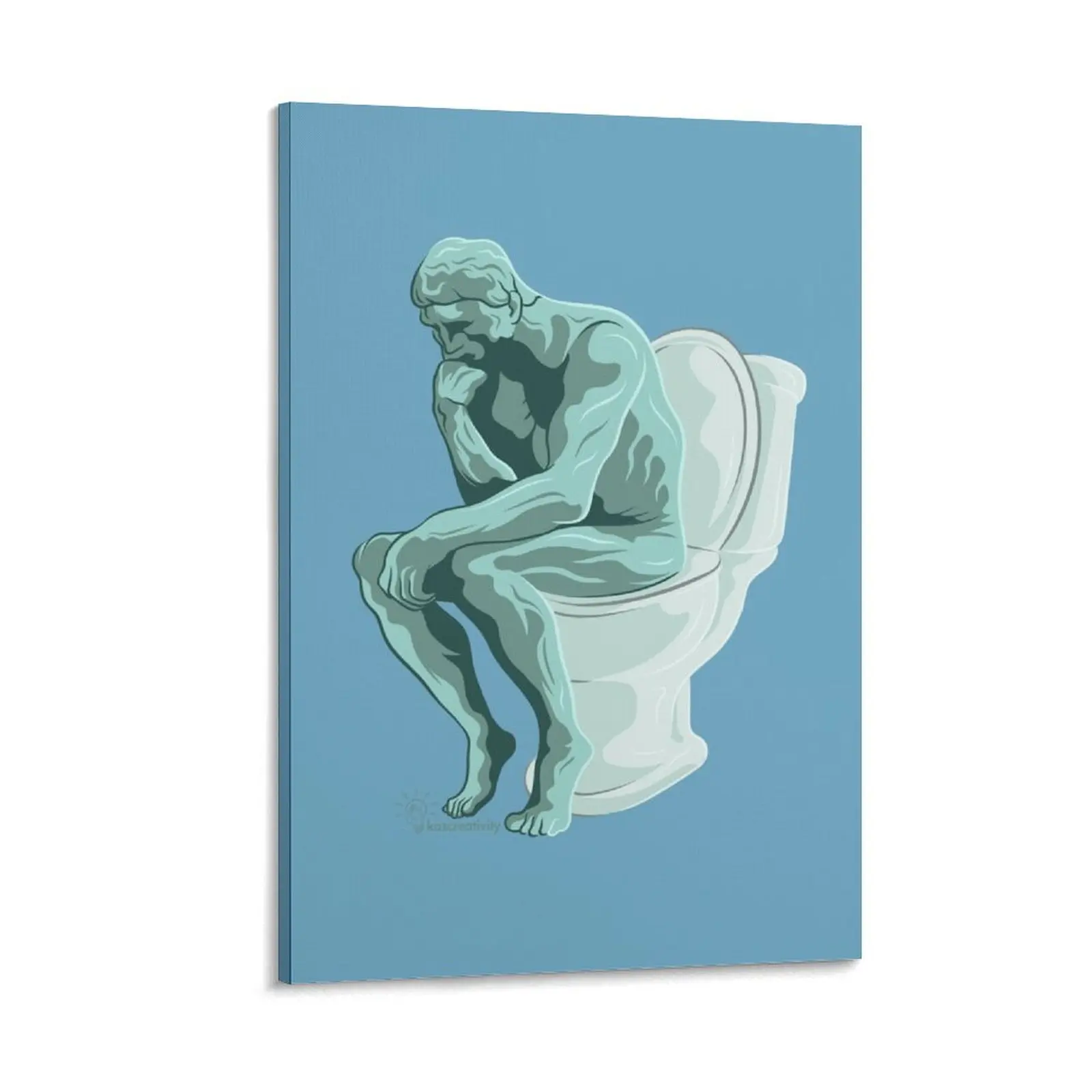 

The Toilet Thinker Canvas Painting art mural canvas wall art home and decoration wall decoration painting