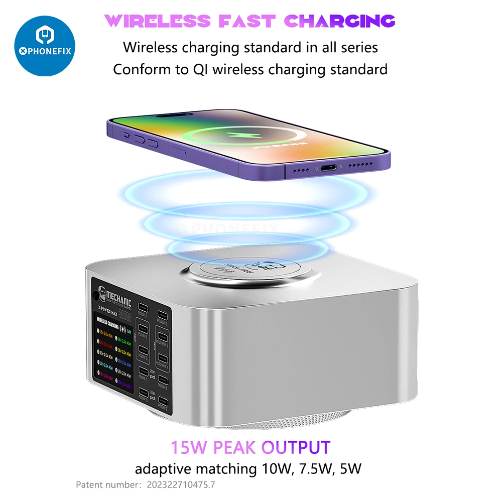 X Power 150W/200W/300W Desktop Super Fast Charger for Mobile Phone Wireless Charging 10 Port PD Wireless Supported Quick Charger 60t 350w multifunction adapter 60 port usb interface power supply intelligent fast current charging usb charger quick charge