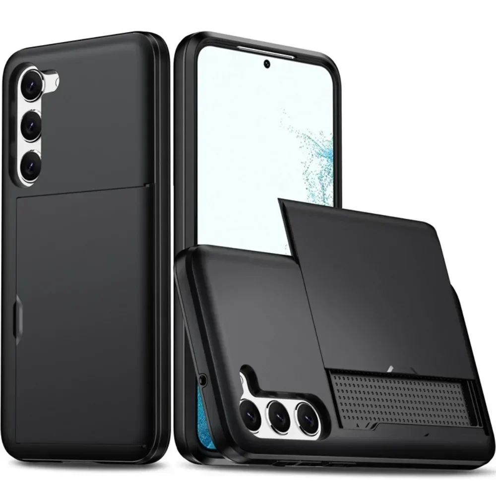 Universal Shockproof Wallet Case with Card Holder Slot - Protective Cover