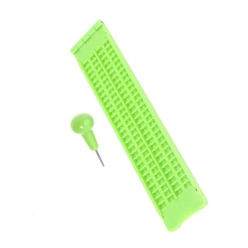 

4 линии 28 ячеек доска для письма с стилусом брайл сланцевая портативная тренировочная доска для слепых Обучающие принадлежности