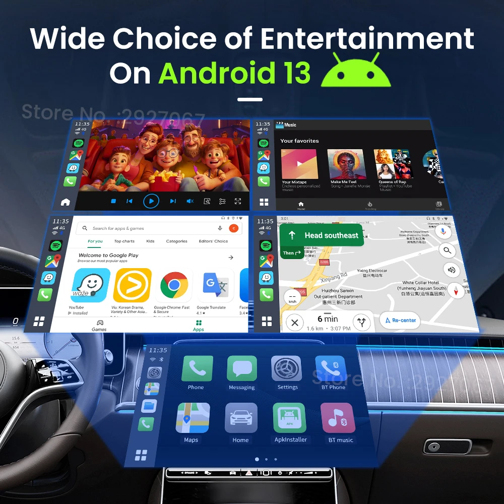 CarlinKit CarPlay Ai TV ڽ ȵ̵ 13 QCM6125  CarPlay ȵ̵ ڵ 4G LTE Ʈ ڵ  Ʈ ڽ 8G 128G FOTA