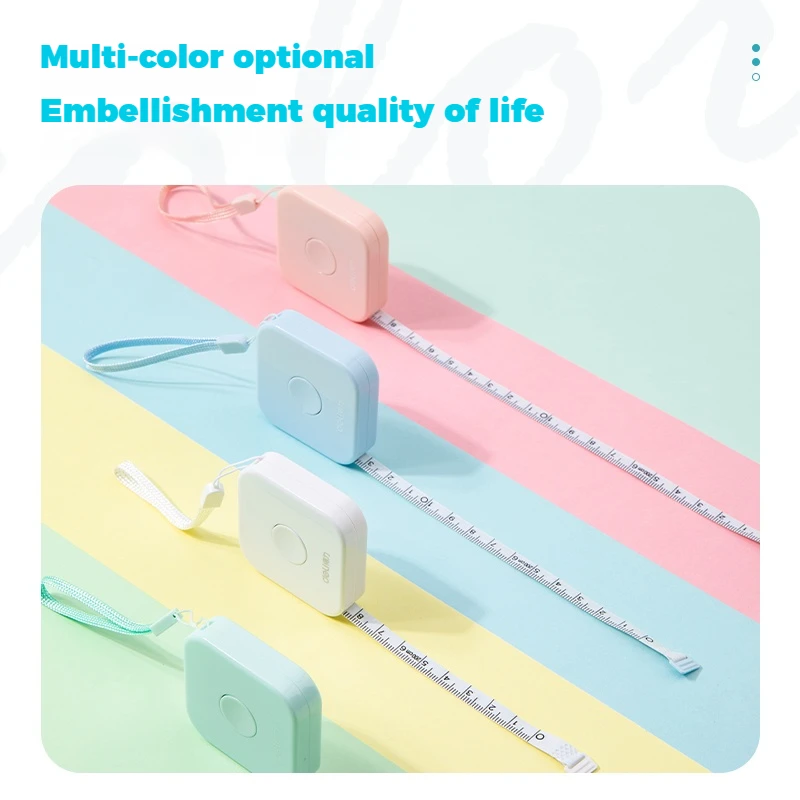 Deli 2-Meter Soft Tape Measure Flexible Telescopic Self-Locking Ruler Centimeter Inch Portable for Human Sewing