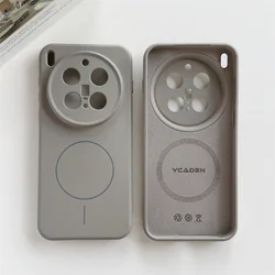 Liquid Soft Silicone Wireless Charging Magnetic Case Cover - Vivo iQOO 15 (Pebble Grey)