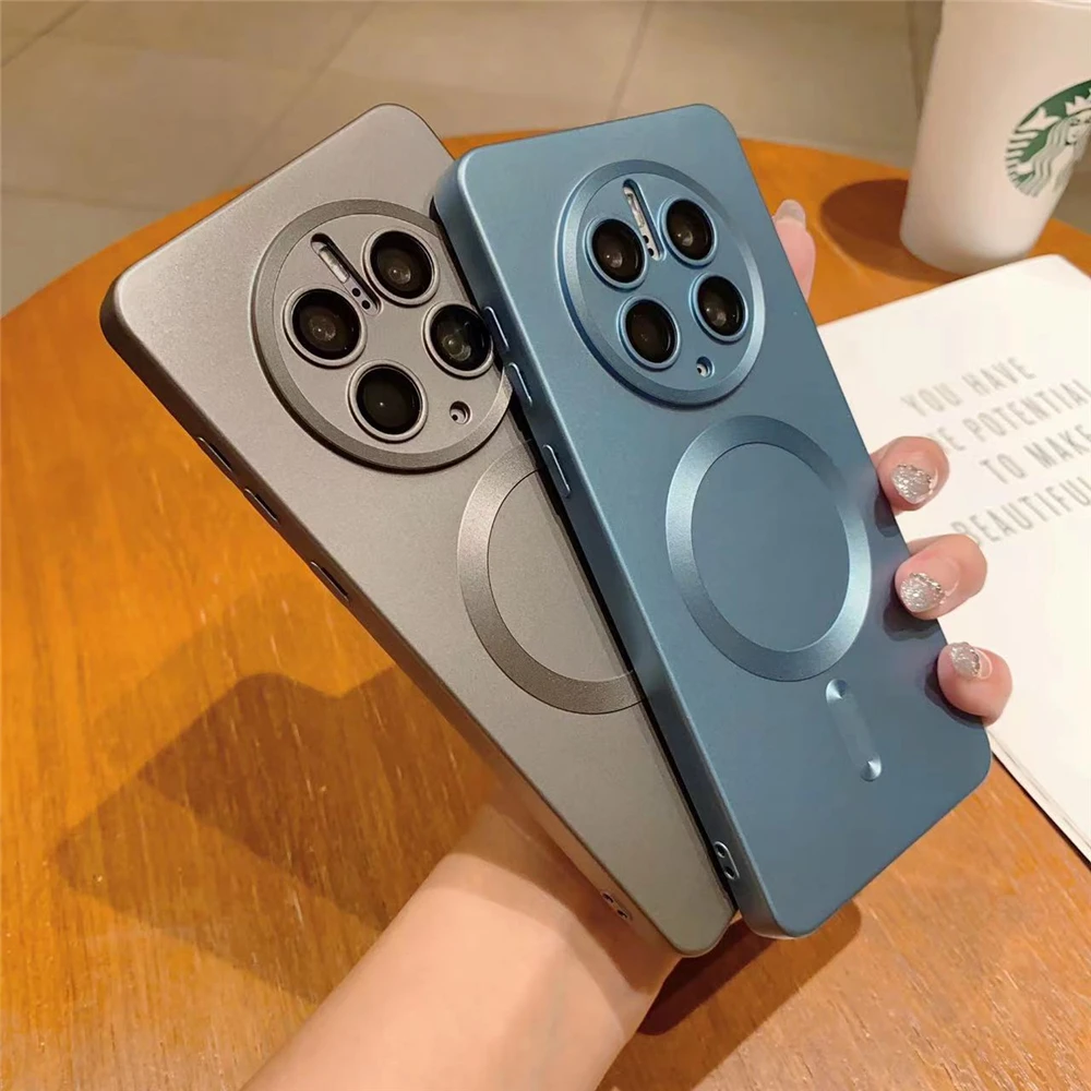 Magnetisk Wiless Charging Phone Case Fo Huawei P60 P50 P30 Mate 50 40 30 Po Camea Potection Blød Silikone Bagside_voghion.com
