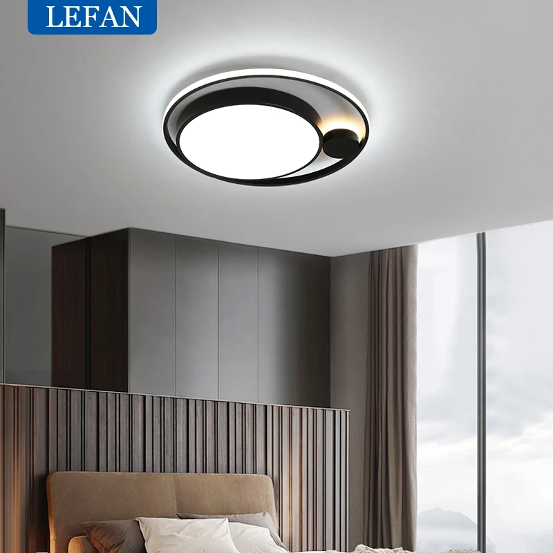 Modern Black Led Ceiling Lamps For Living Room Bedroom Fixtures Chandelier LED Ceiling Lights Indoor Home Decoration Lamp