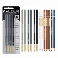 Kalour Pro Charcoal Pencil Set 6/12 Premium Artist Grade Eco-Friendly Wood Sketch Pencils, Drawing Blending Shading Art Students 1