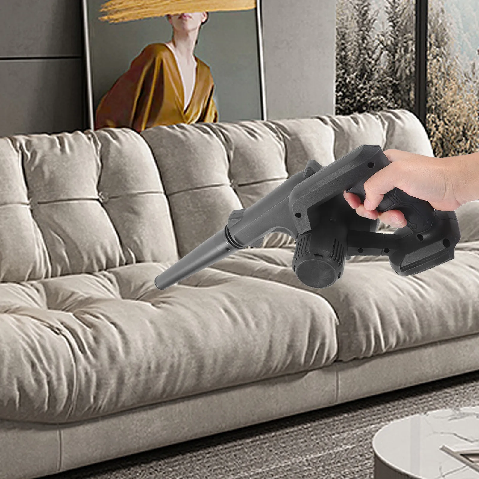 충전식 무선 에어 블로워, 인체공학적 그립 내장, 가정, 자동차, 잔디밭 청소를 위한 조절 가능한 풍속