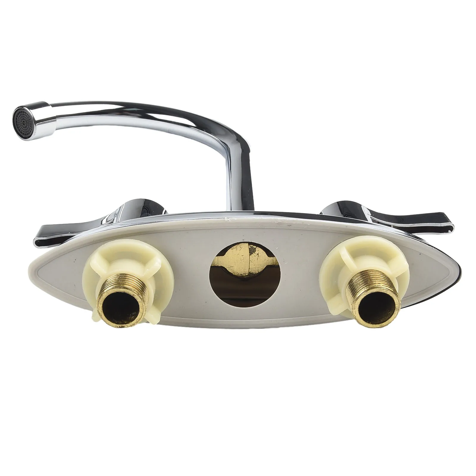 

Brass Double Hole Kitchen Faucet Double Handles Rotary Hot And Cold Basin Sink Mixer Tap Kitchen Bathroom Accessories