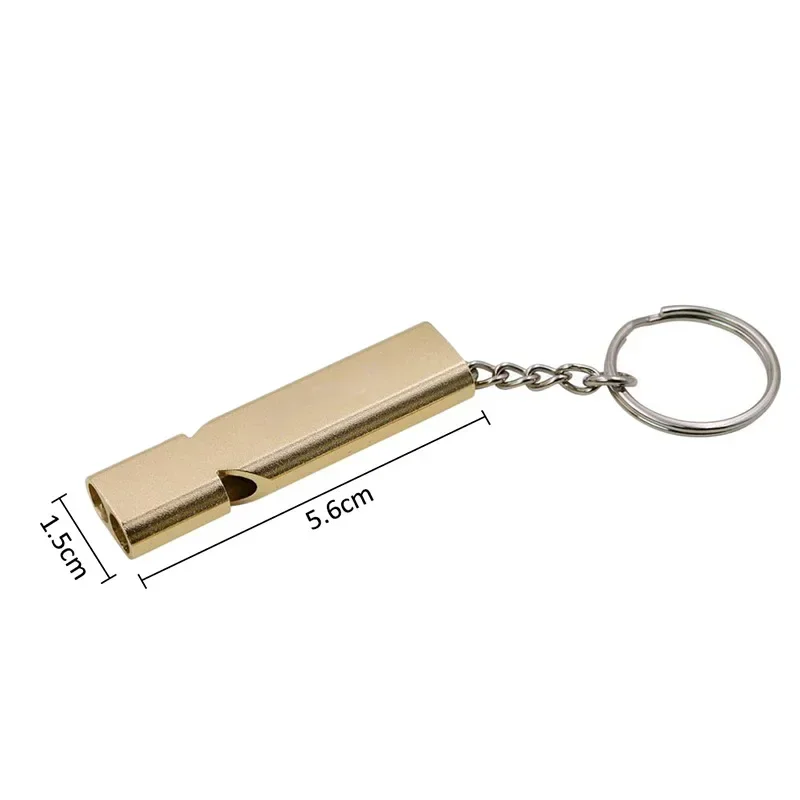 Outdoor Whistle EDC Survival Whistle High Decibel Double Pipe Stainless Steel Alloy Keychain For Camping Hiking Outdoor