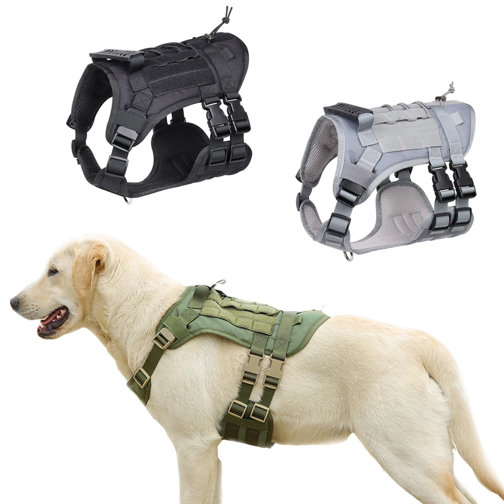 Tactical Dog Harness Hook And Loop No Pull Walking Training Work Dog