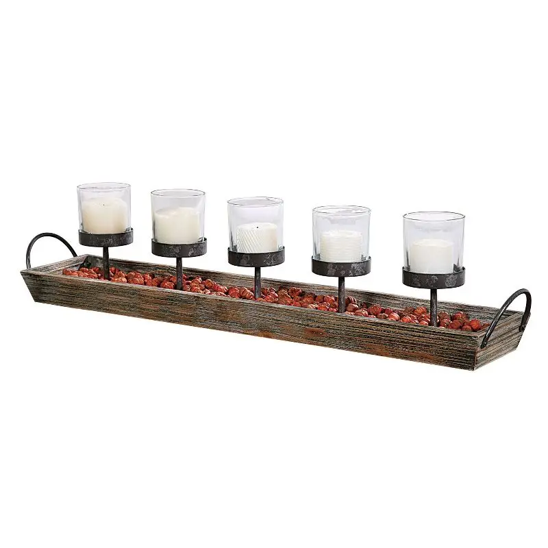 

Wood and Metal Votive Holder Candle Holders