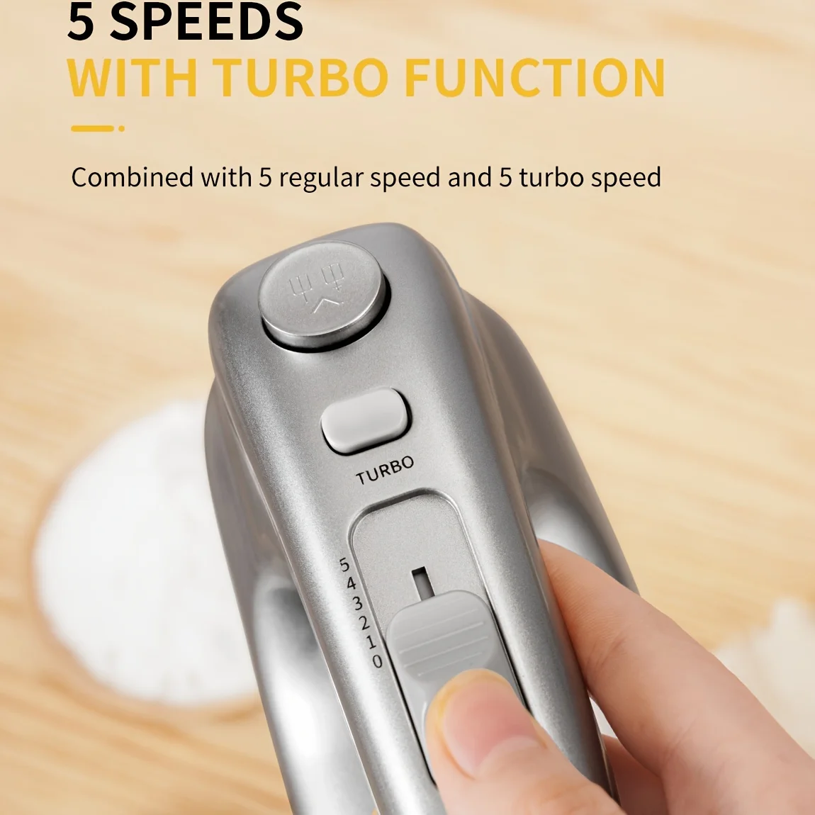 5-Speed Handheld Electric Mixer with Storage Case & Stainless Steel Attachments 4